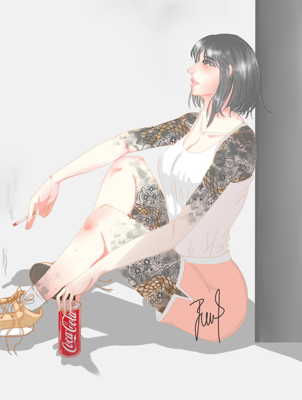 smoking girl