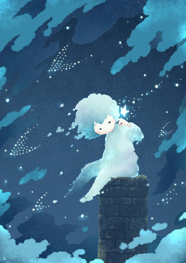 星と雲と煙突