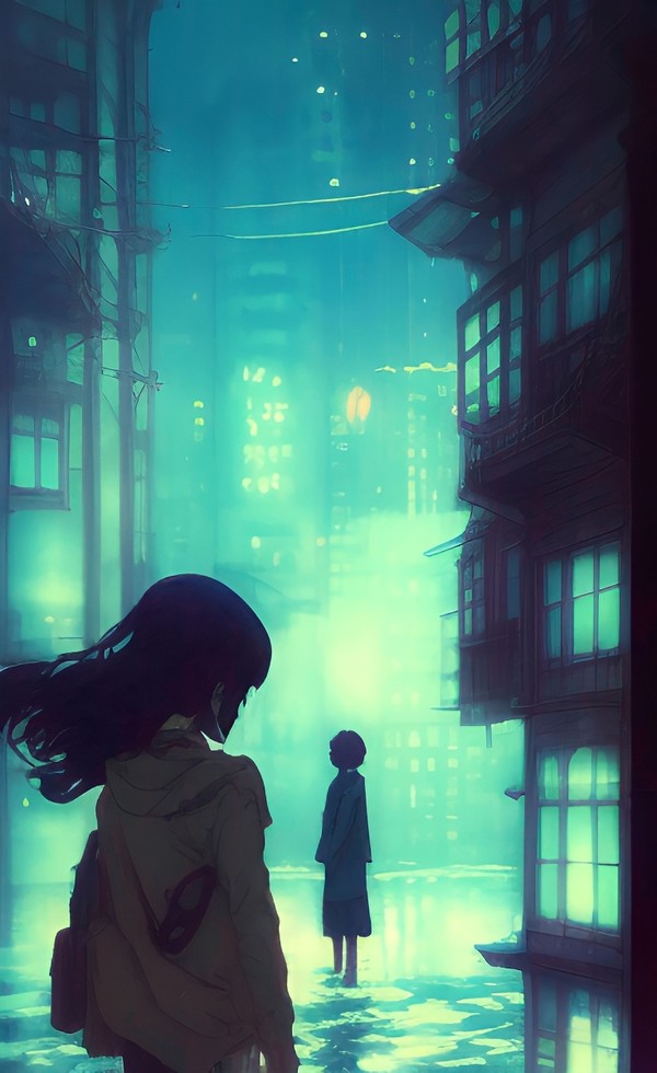 Flooded city alleys
