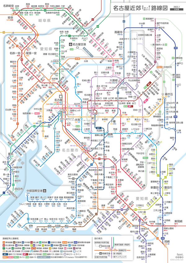 名古屋近郊路線図
