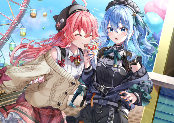 遊園地行ったらみこめっとがデートしてた