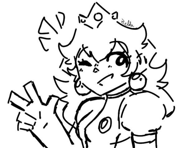 A small doodle of Princess Peach