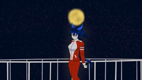 夜のターフにて、ウマ娘が一人