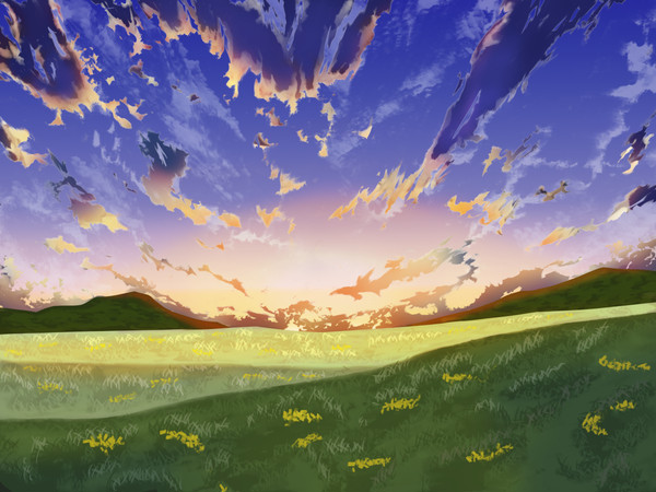 黄昏時の平原 - 1/1