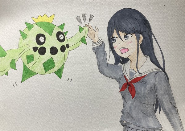 相棒のサボネアとハイタッチ!