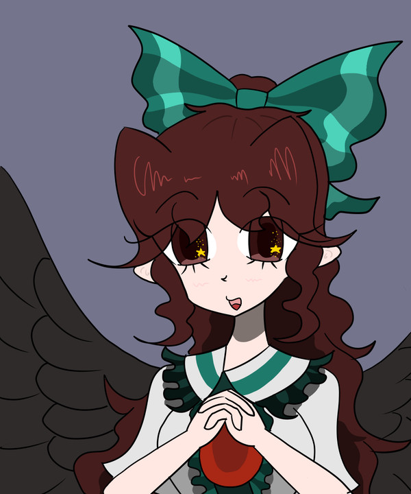 お願いするお空ちゃん