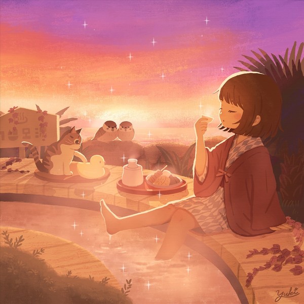 夕暮れ温泉