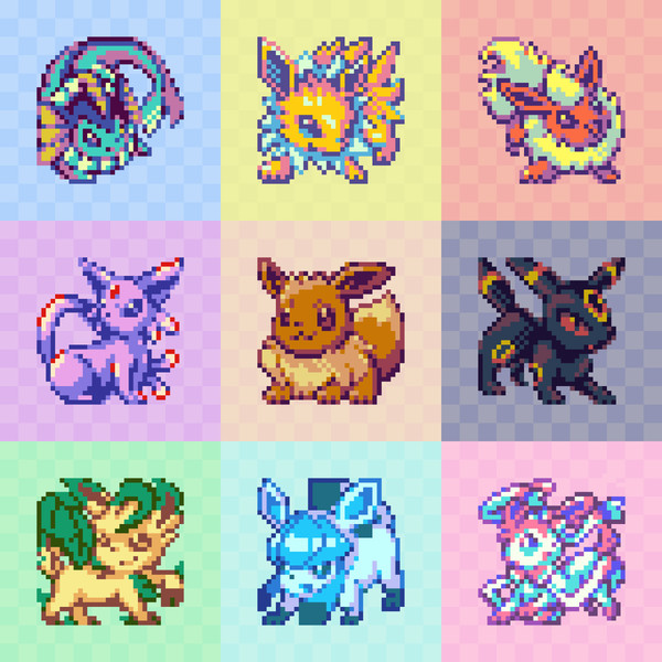 【ドット絵】ブイズの日記念まとめ【ポケモン】
