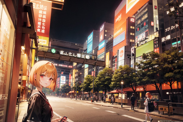 AIart：大きくなったユキが、東京へ来たら