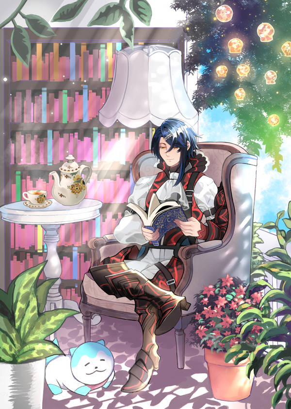 面白い本を読んでいる