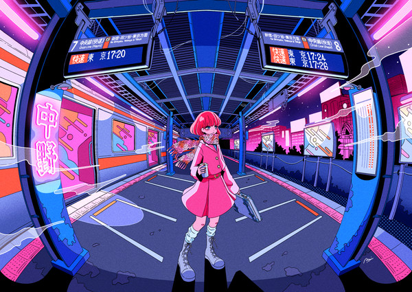 JR中野駅展示描き下ろし