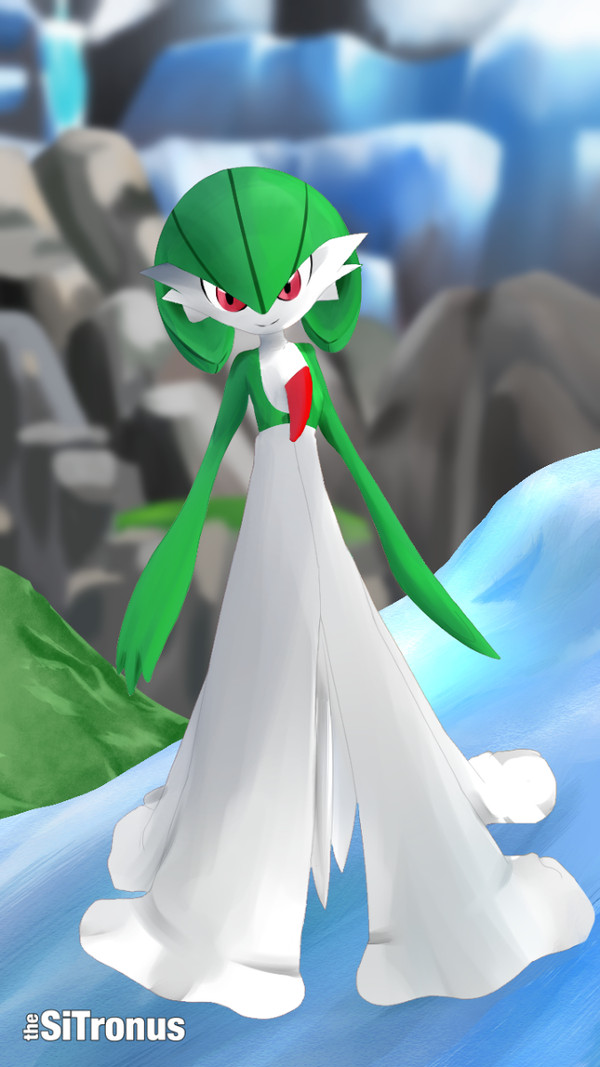 Gardevoir in snowy mountains