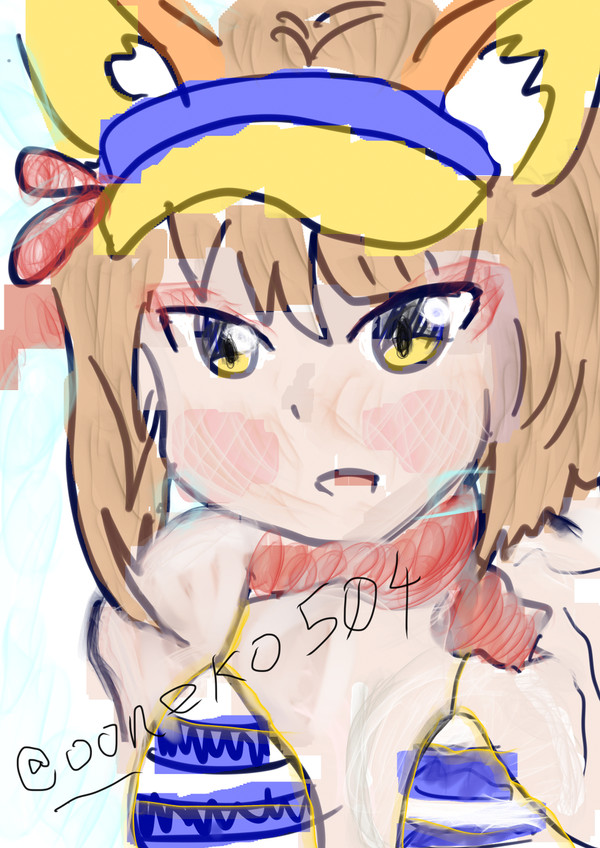 イラスト練習でブルアカの水着いづな