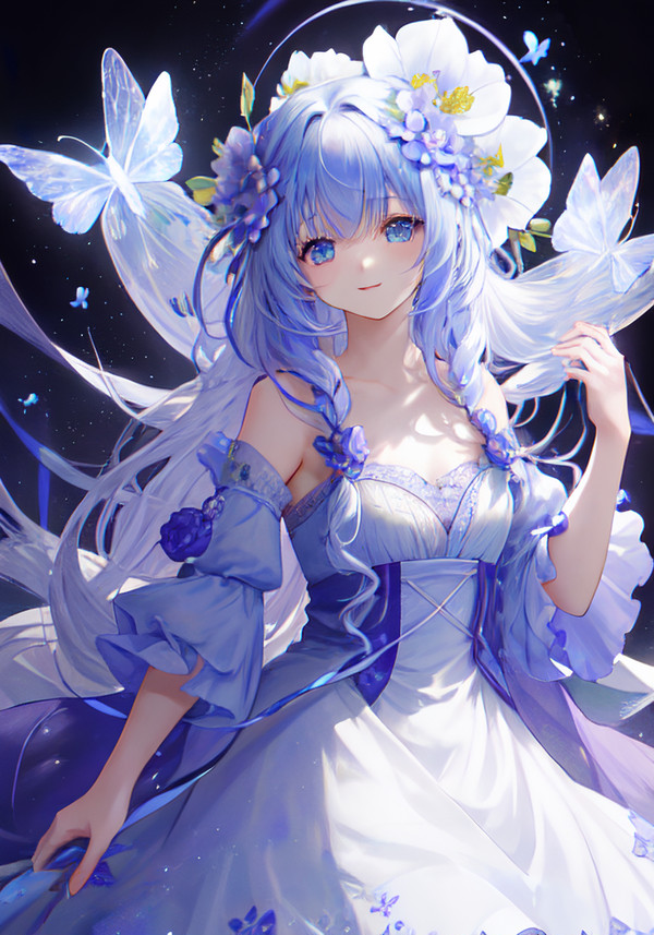 Blue Flower Girl