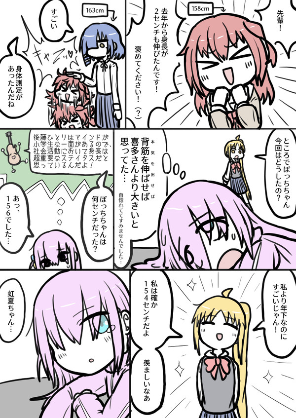 身長の話をする結束バンド(ぼ虹風味)