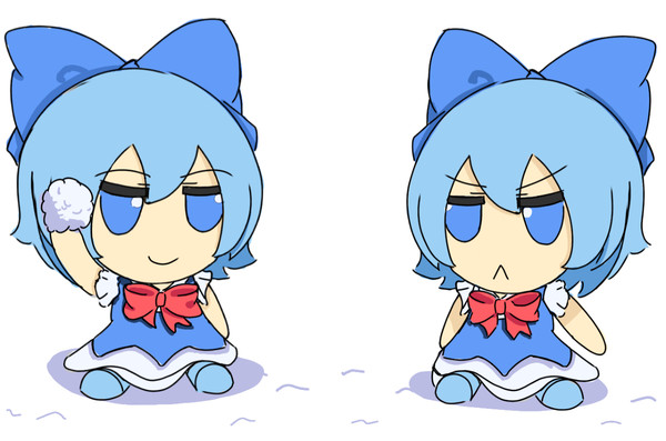 cirno playing on the snow