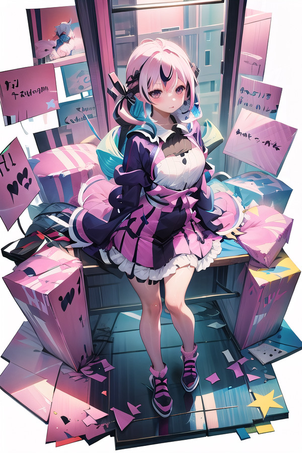 テーブルに座る女性