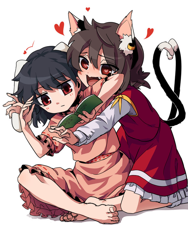 ちぇんの求愛を無視するてゐちゃん