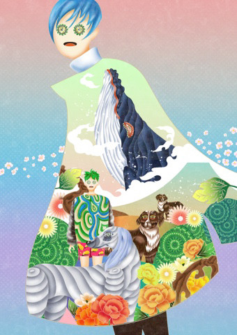 鳥獣画-人間図（女）-