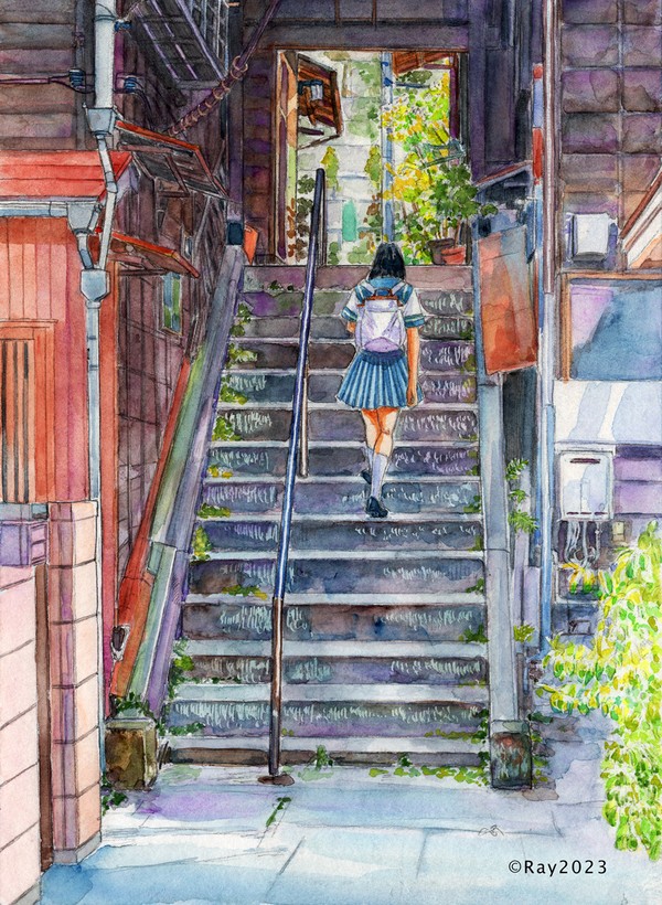 本郷の路地裏の階段