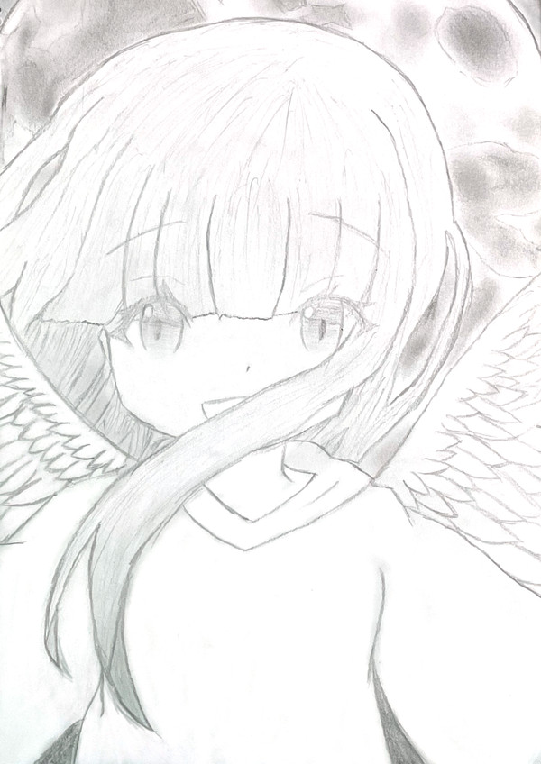 拝聴感想画「回る空うさぎ」