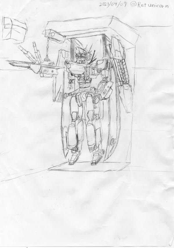 二次創作メカの飛鳥を描いてみた
