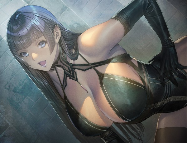 黒ランジェリーの美女