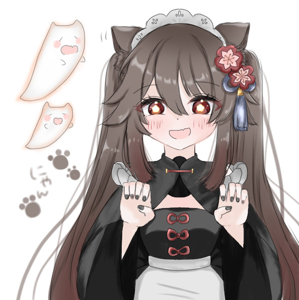 胡桃(猫の日落描き)