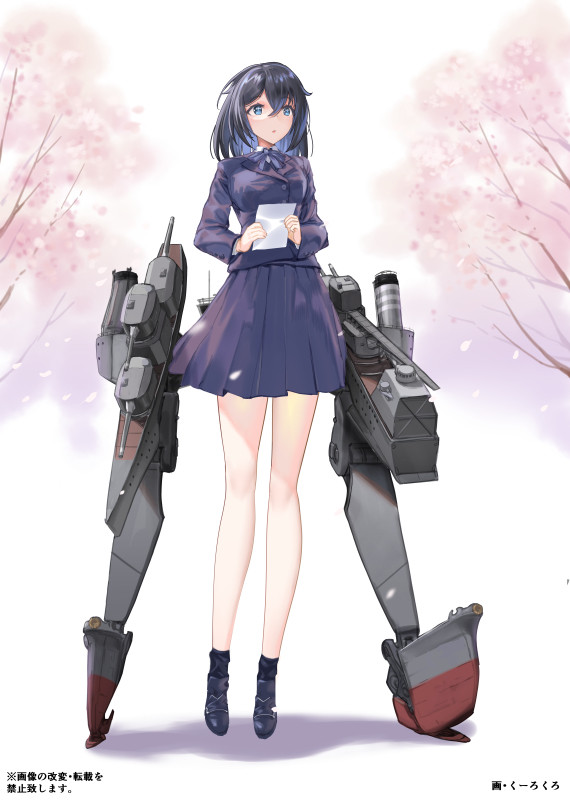 重巡加古擬人化娘イラストを描きました