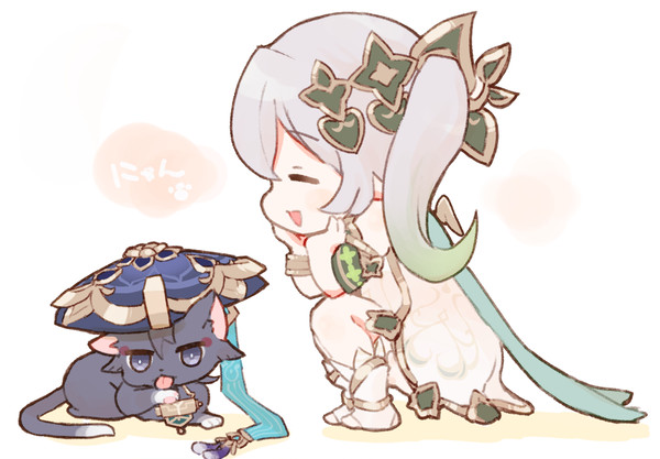 原神にゃん ナヒーダと放浪者にゃん