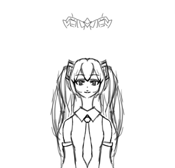 初音ミクを線対称に描こうとした結果