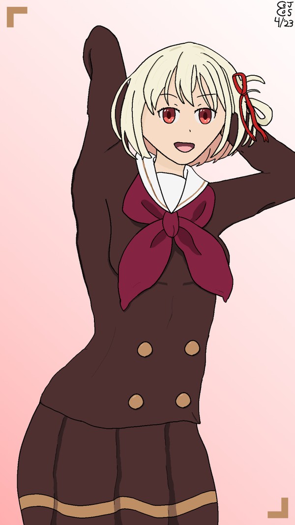 Chisato in Kumiko's Outfit