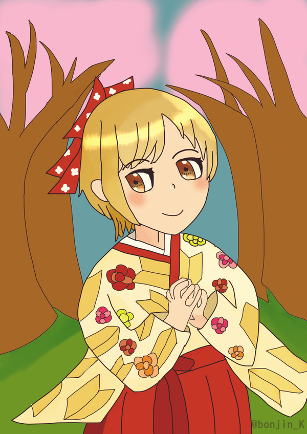 桜並木を貴方と