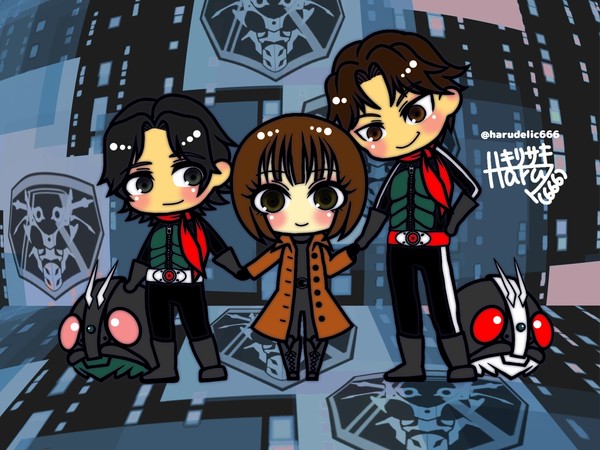 ダブルライダー＆ルリ子(※シン・仮面ライダーイラコン)