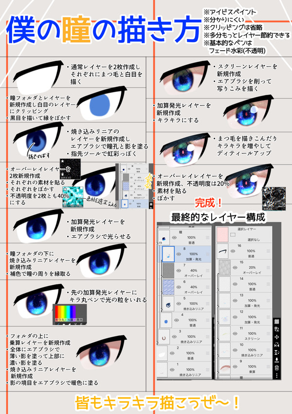 アイビスでキラキラおめめの描き方!