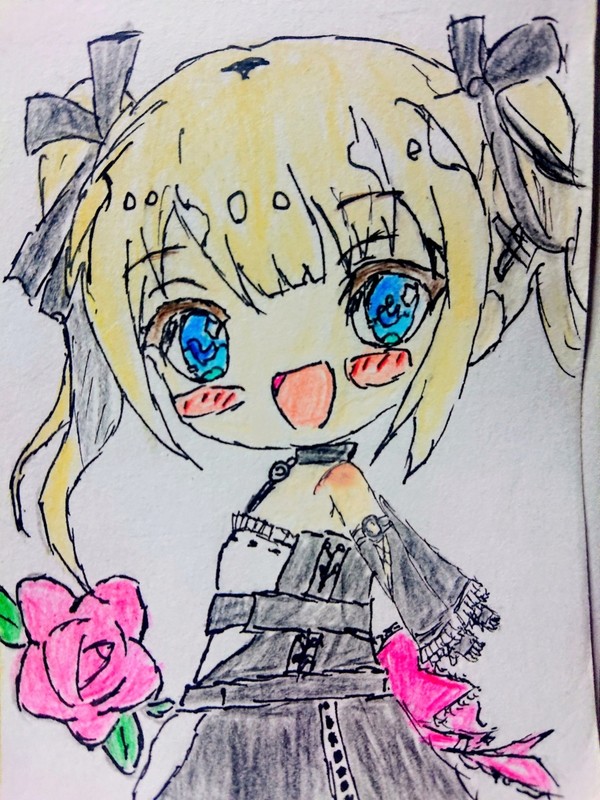 描いてみました🌹