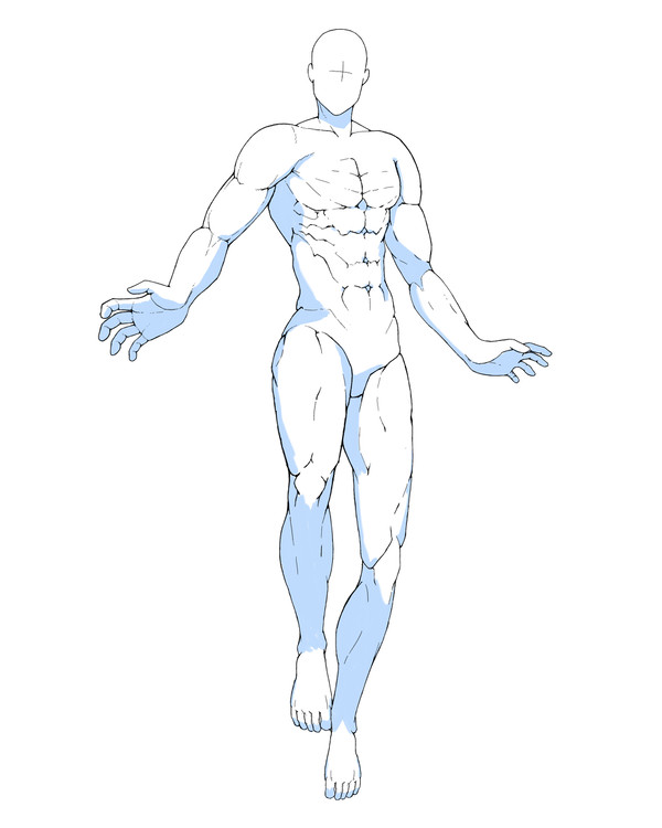 a muscular floating guy