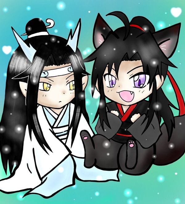 チビ龍藍湛とチビ狐魏嬰