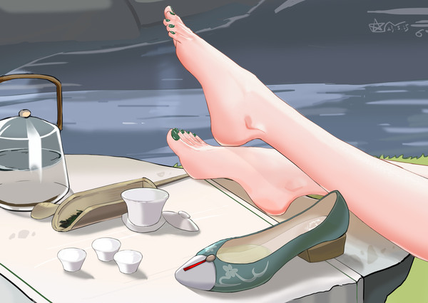 逸仙龙井,清茶氤氲(美甲版)