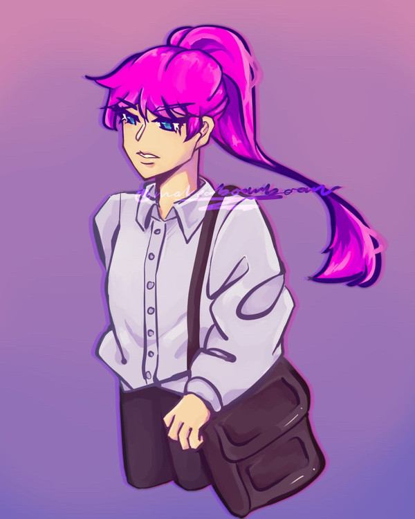 seraphina in a suit