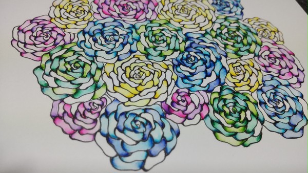 花/ステンドグラス風に
