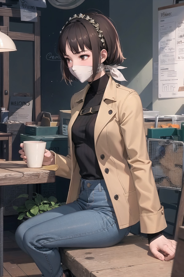 Makoto Niijima in Cafe
