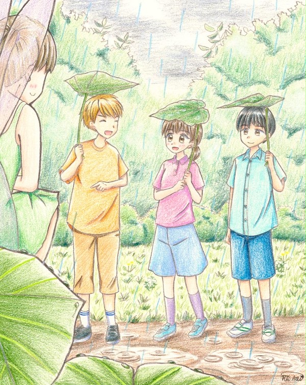 キリの葉っぱは子どものかさ