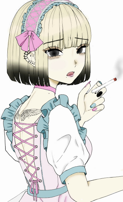 フリー線画塗ってみた