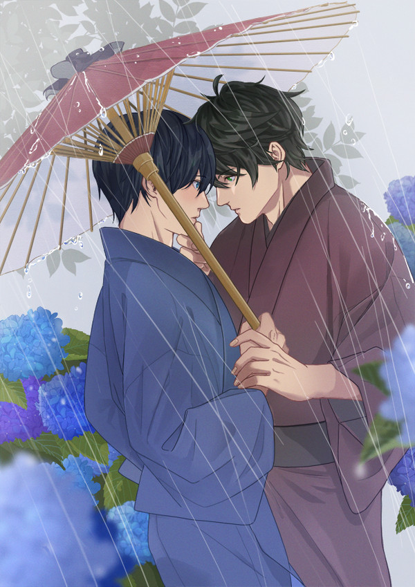 雨の日の白其