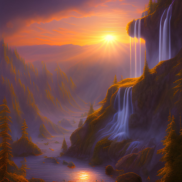 cliff in the sunset