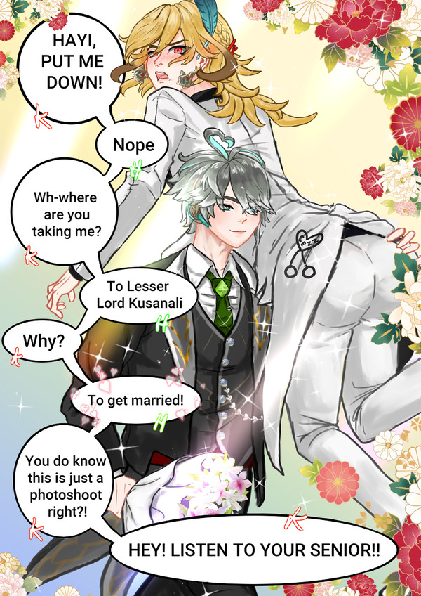 Kaveh in a white suit