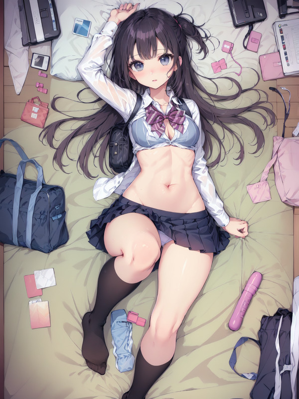 女子校生 on bed