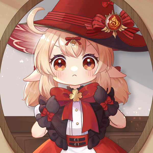 ちょうちょ結び頑張るクレーちゃん🎀