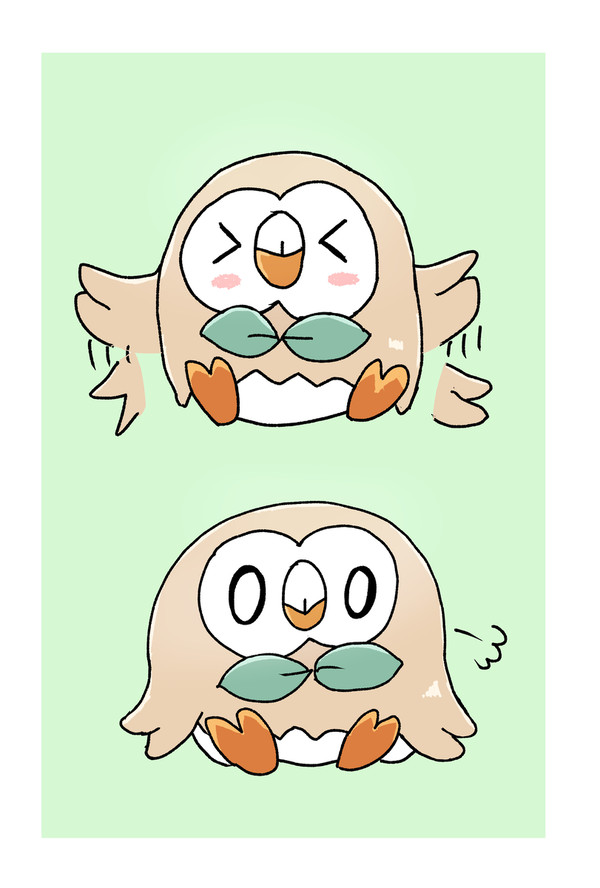 飛ぶ練習をするモクロー